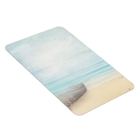 Schöner Strand mit Rowboat & Fishing Net Magnet (Rechte Seite)