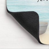 Schöner Strand mit Rowboat & Fishing Net Mousepad (Ecke)
