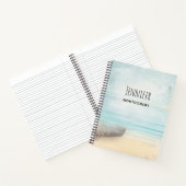 Schöner Strand mit Rowboat & Fishing Net Notizblock (Innenseite)
