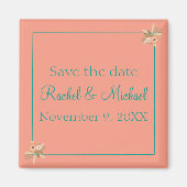 Schöner Strand Muscheln Speichern Sie das Date Mag Magnet (Vorne)