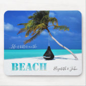 Schöner Strand, Palm, Personalisiert Mousepad (Vorne)
