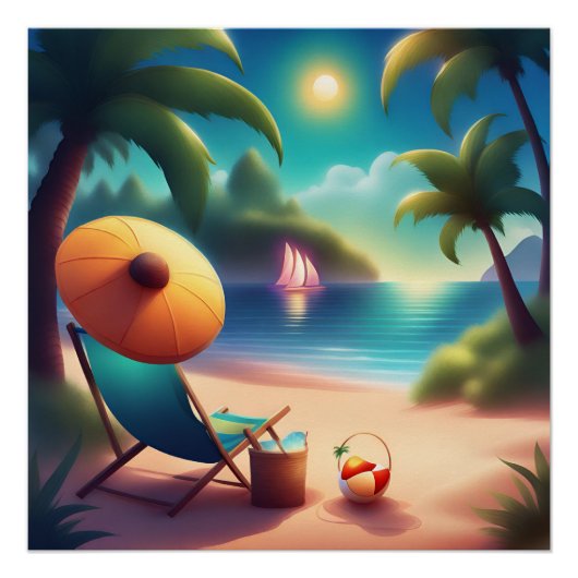 schöner Strand Poster (Vorderseite)