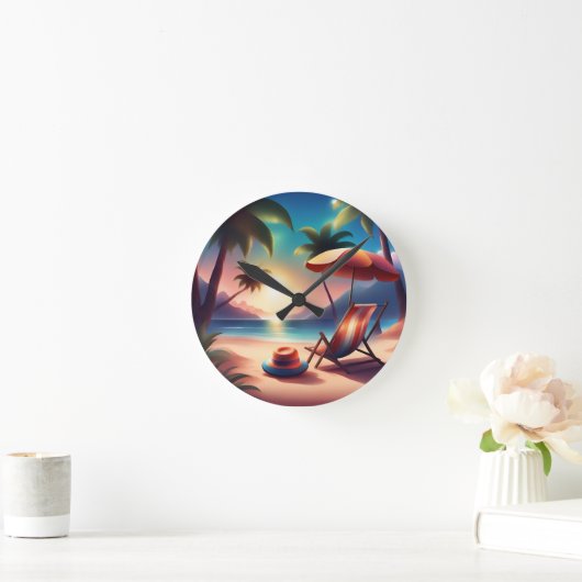 schöner Strand Runde Wanduhr (Zuhause)