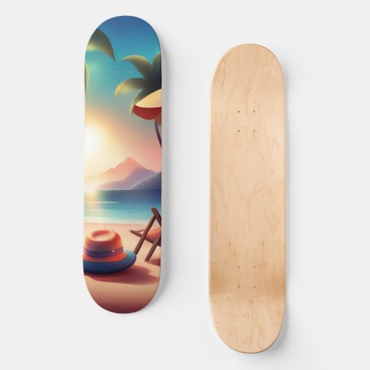schöner Strand Skateboard (Vorderseite)