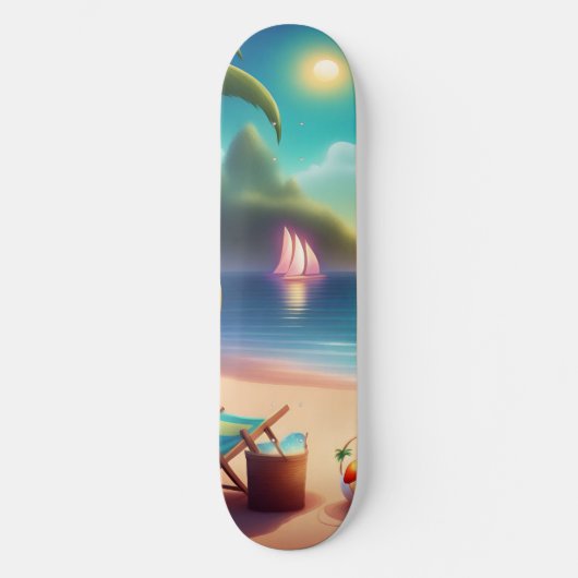 schöner Strand Skateboard (Vorderseite)