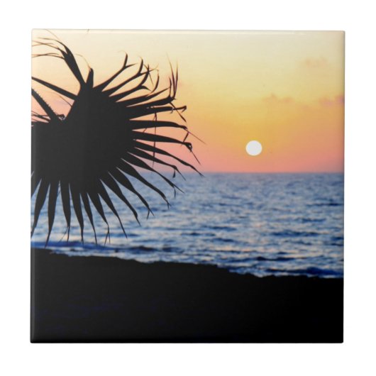 SCHÖNER STRAND-SONNENUNTERGANG FLIESE (Vorderseite)