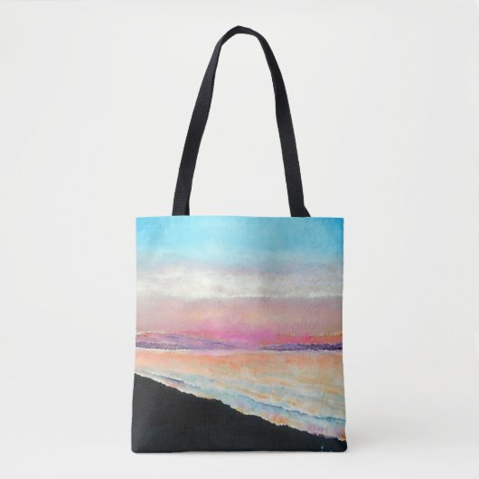 Schöner Strand Sonnenuntergang in Pastelltönen | T Tasche (Vorderseite)