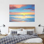 Schöner Strand Sonnenuntergang Malerei Canvas Prin Leinwanddruck (Insitu (Schlafzimmer))