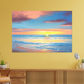 Schöner Strand Sonnenuntergang Malerei Canvas Prin Leinwanddruck (Insitu (Wohnzimmer))