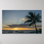 Schöner Strand Sonnenuntergang Palmen Baumwoll-Ins Poster (Vorne)