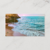 Schöner Strand Sonnenuntergang Visitenkarte (Rückseite)