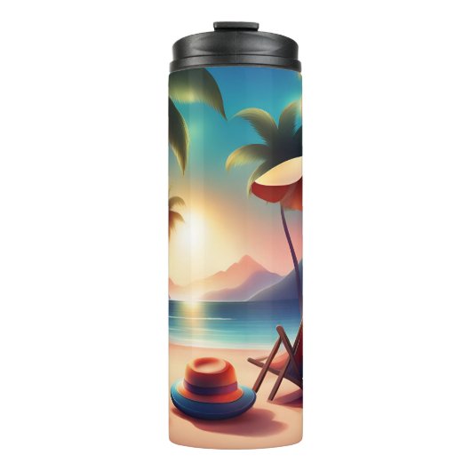 schöner Strand Thermosbecher (Vorderseite)