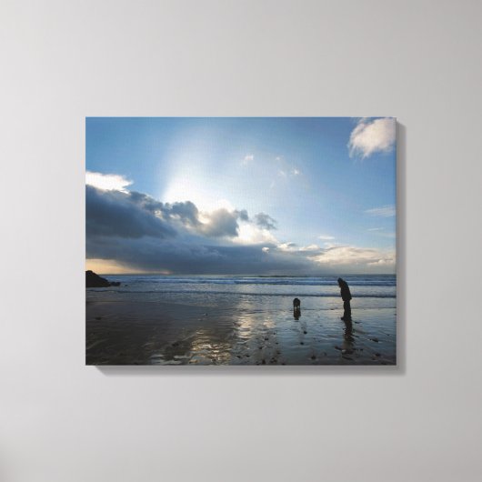 Schöner Strand und Himmel Leinwanddruck (Vorderseite)