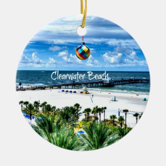 Schöner Strand von Clearwater, Florida Keramik Ornament (Vorne)
