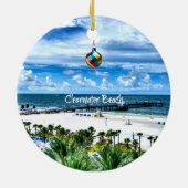 Schöner Strand von Clearwater, Florida Keramik Ornament (Hinten)