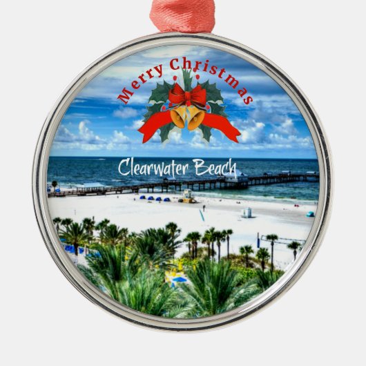Schöner Strand von Clearwater, Florida Ornament Aus Metall (Vorne)