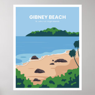 Schöner Strand von Gibney Poster