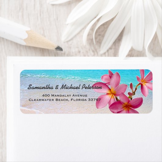 Schöner Strand von Pink Plumeria Blume (Insitu)