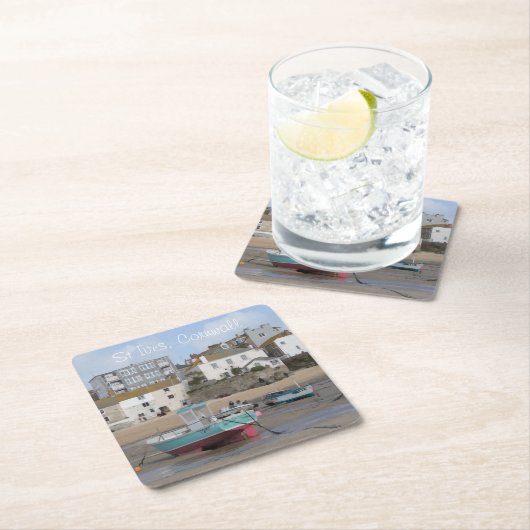 Schöner Strand von St Ives in Cornwall Rechteckiger Pappuntersetzer (Vor Ort)