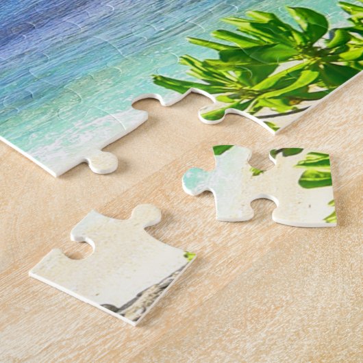 Schöner Strand von Tropical Island mit Palmen Puzzle (Seite)