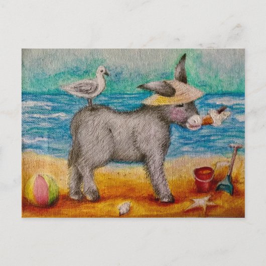 Schöner Stranddonkey Postkarte (Vorderseite)