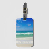 Schöner Strandurlaub Personalisiert am Meer Gepäckanhänger (Vorderseite Vertikal)