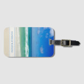 Schöner Strandurlaub Personalisiert am Meer Gepäckanhänger (Vorderseite (Horizontal))
