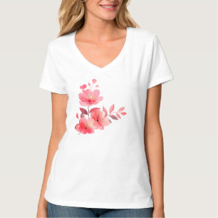 Schöner T - Shirt mit rosa Blüten