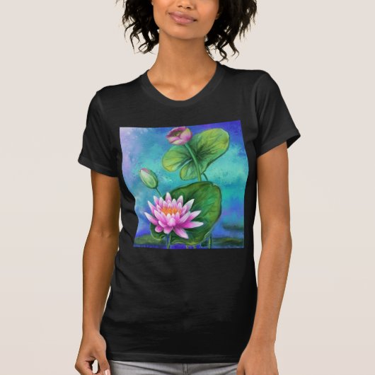 Schöner T - Shirt Rosa Wasserlilie (Vorderseite)