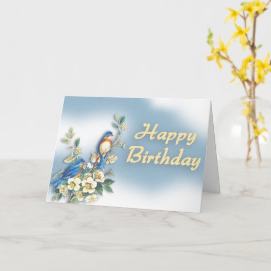 Schöner Tag Bird Geburtstag Karte (Gelbe Blume)