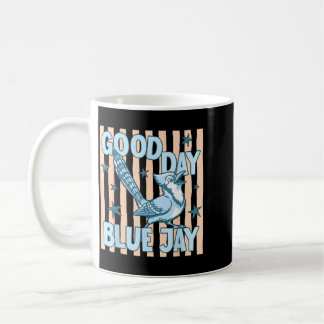 Schöner Tag Blauhäher Süß Retro-Vogel-Grafik Zurüc Kaffeetasse