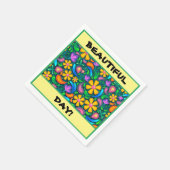 "SCHÖNER TAG!" BLUMENPAPIER NAPKIN SERVIETTE (Ecke)