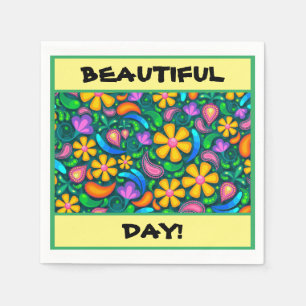 "SCHÖNER TAG!" FLORALE PAPIER-SERVIETTE SERVIETTE