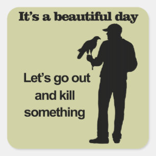 Schöner Tag für Falconry Quadratischer Aufkleber