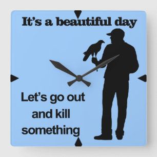 Schöner Tag für Falknerei Quadratische Wanduhr