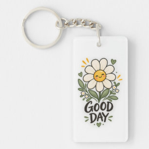 Schöner Tag Süße Gänseblümchen Botanisches Design  Schlüsselanhänger