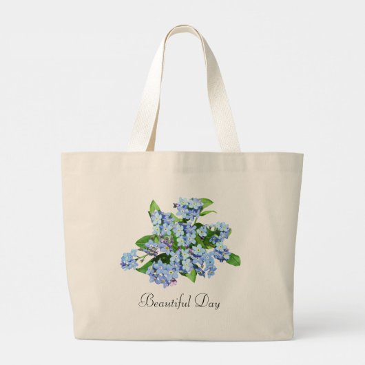 Schöner Tag Vintag Blauer Blumen Tasche (Rückseite)