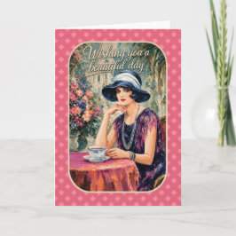 Schöner Tag | Vintage Lady Grußkarte Karte