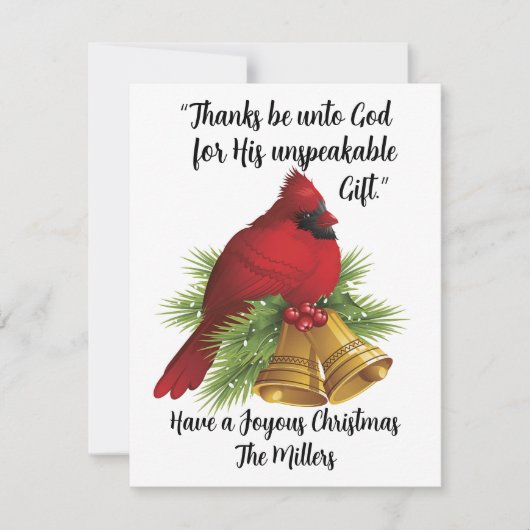 Schöner Ted Kardinal Flat Christmas Card Feiertagskarte (Vorderseite)