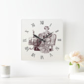 Schöner Tee aus Damengetränken Quadratische Wanduhr (Zuhause)