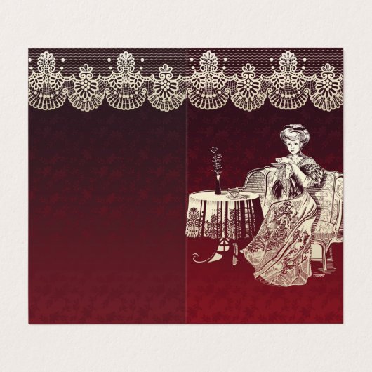 Schöner Tee aus Damengetränken Visitenkarten (Außenseite Aufgefaltet)