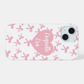 Schöner Telefoncase mit rosa Schleife iPhone 15 Hülle (Rückseite (Horizontal))