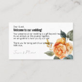 Schöner Text im Hintergrund Marble Dreams Orange R Platzkarte (Rückseite)