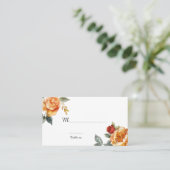 Schöner Text im Hintergrund Marble Dreams Orange R Platzkarte (Stehend Vorderseite)