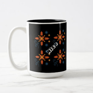 Schöner Text mit schwarzem Farbstyle Zweiton-Magen Zweifarbige Tasse