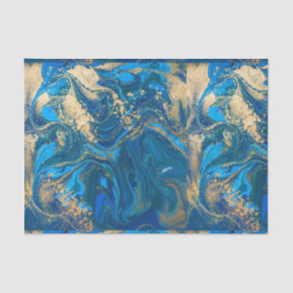 Schöner, tiefblauer Marmor, Gold, digitales Foto Seidenpapier