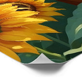 Schöner Tiger auf dem Sonnenblumenfeld Poster (Ecke)