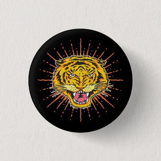Schöner Tiger Button (Vorderseite)