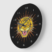 Schöner Tiger Große Wanduhr (Winkel)