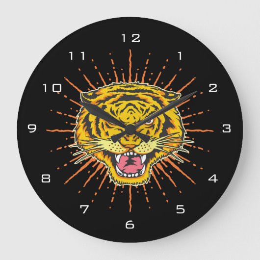 Schöner Tiger Große Wanduhr (Vorderseite)
